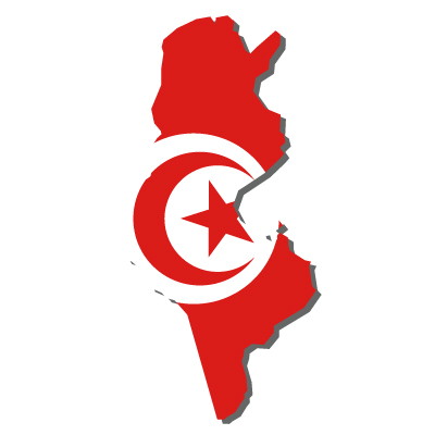 チュニジア共和国無料フリーイラスト｜無地・国旗付
